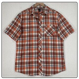 Marmot Shirt Mens XL Lightweight Short Sleeve Plaid Nylon Outdoor Button Up